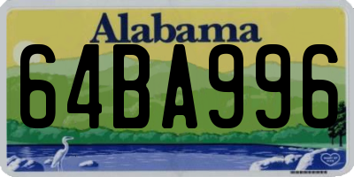 AL license plate 64BA996