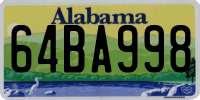 AL license plate 64BA998