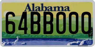 AL license plate 64BB000