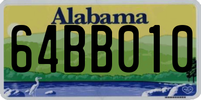 AL license plate 64BB010