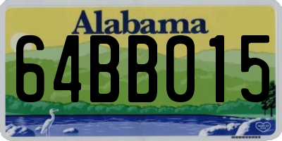 AL license plate 64BB015