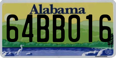 AL license plate 64BB016