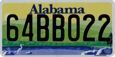 AL license plate 64BB022