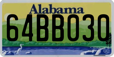 AL license plate 64BB030