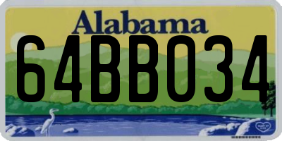 AL license plate 64BB034