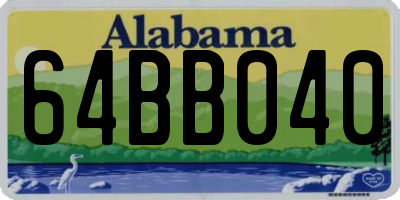 AL license plate 64BB040