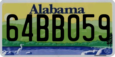 AL license plate 64BB059