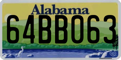 AL license plate 64BB063