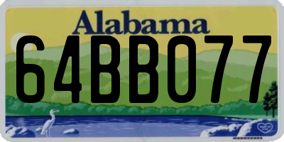 AL license plate 64BB077