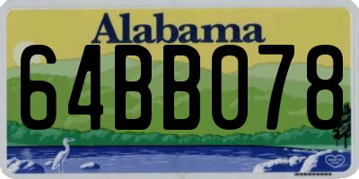 AL license plate 64BB078