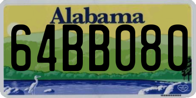 AL license plate 64BB080