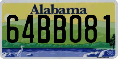 AL license plate 64BB081