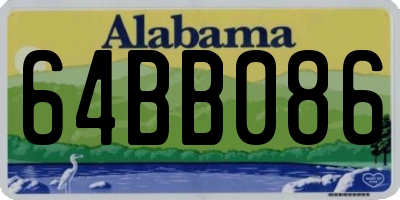 AL license plate 64BB086