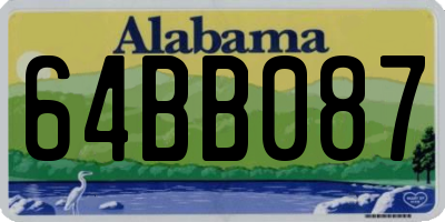 AL license plate 64BB087