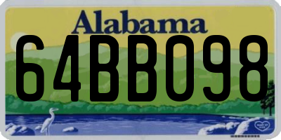 AL license plate 64BB098