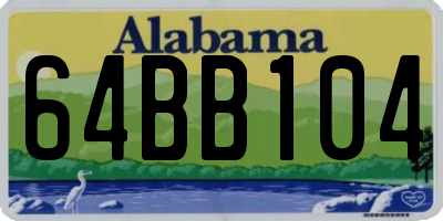 AL license plate 64BB104