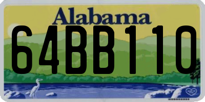 AL license plate 64BB110