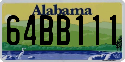 AL license plate 64BB111