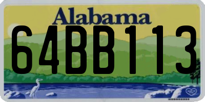 AL license plate 64BB113