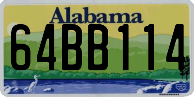 AL license plate 64BB114
