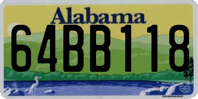 AL license plate 64BB118
