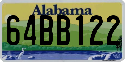 AL license plate 64BB122