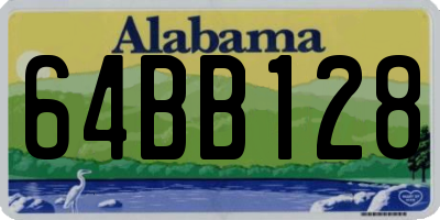 AL license plate 64BB128
