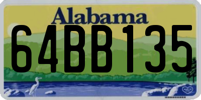 AL license plate 64BB135