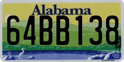 AL license plate 64BB138