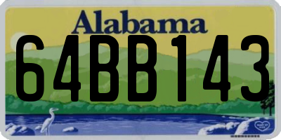 AL license plate 64BB143