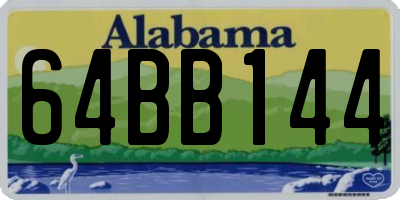 AL license plate 64BB144
