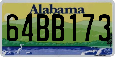 AL license plate 64BB173