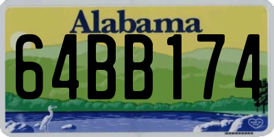 AL license plate 64BB174