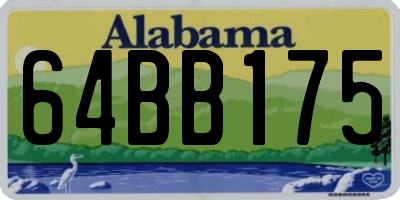 AL license plate 64BB175