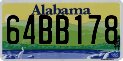AL license plate 64BB178