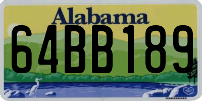 AL license plate 64BB189