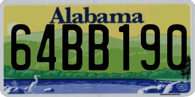 AL license plate 64BB190
