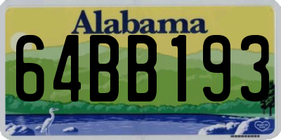 AL license plate 64BB193