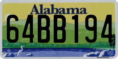 AL license plate 64BB194