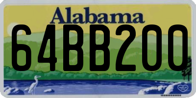 AL license plate 64BB200