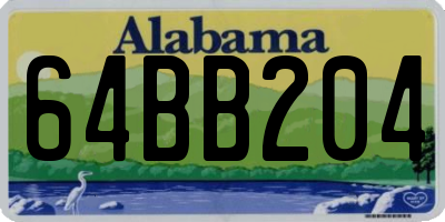 AL license plate 64BB204