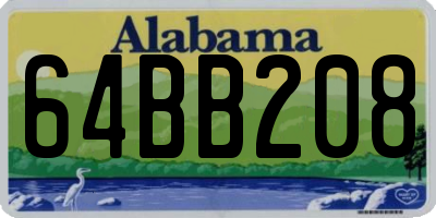 AL license plate 64BB208