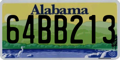AL license plate 64BB213
