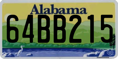 AL license plate 64BB215