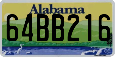 AL license plate 64BB216