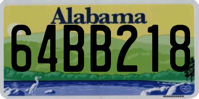 AL license plate 64BB218