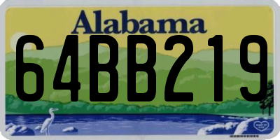 AL license plate 64BB219