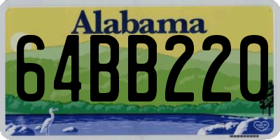 AL license plate 64BB220