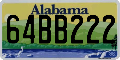 AL license plate 64BB222