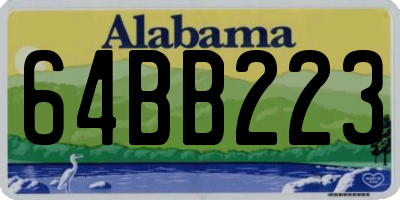 AL license plate 64BB223